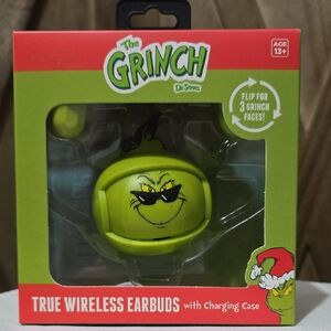 NIB True Wireless " The Grinch" Auto Pairing Flip Face Changing Ear Buds